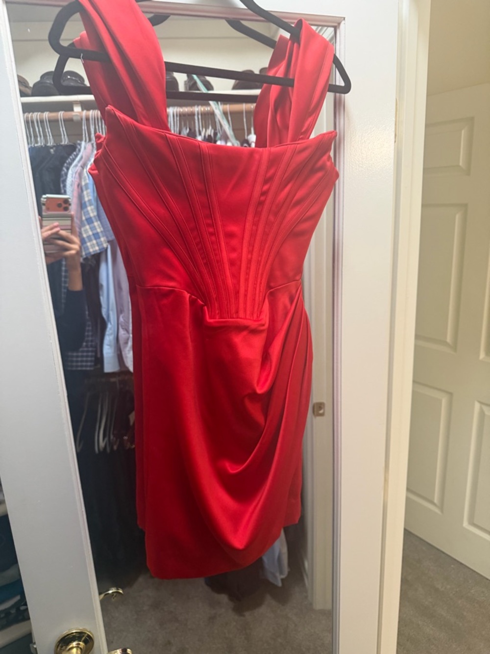 House of CB Red Draped Mini Dress